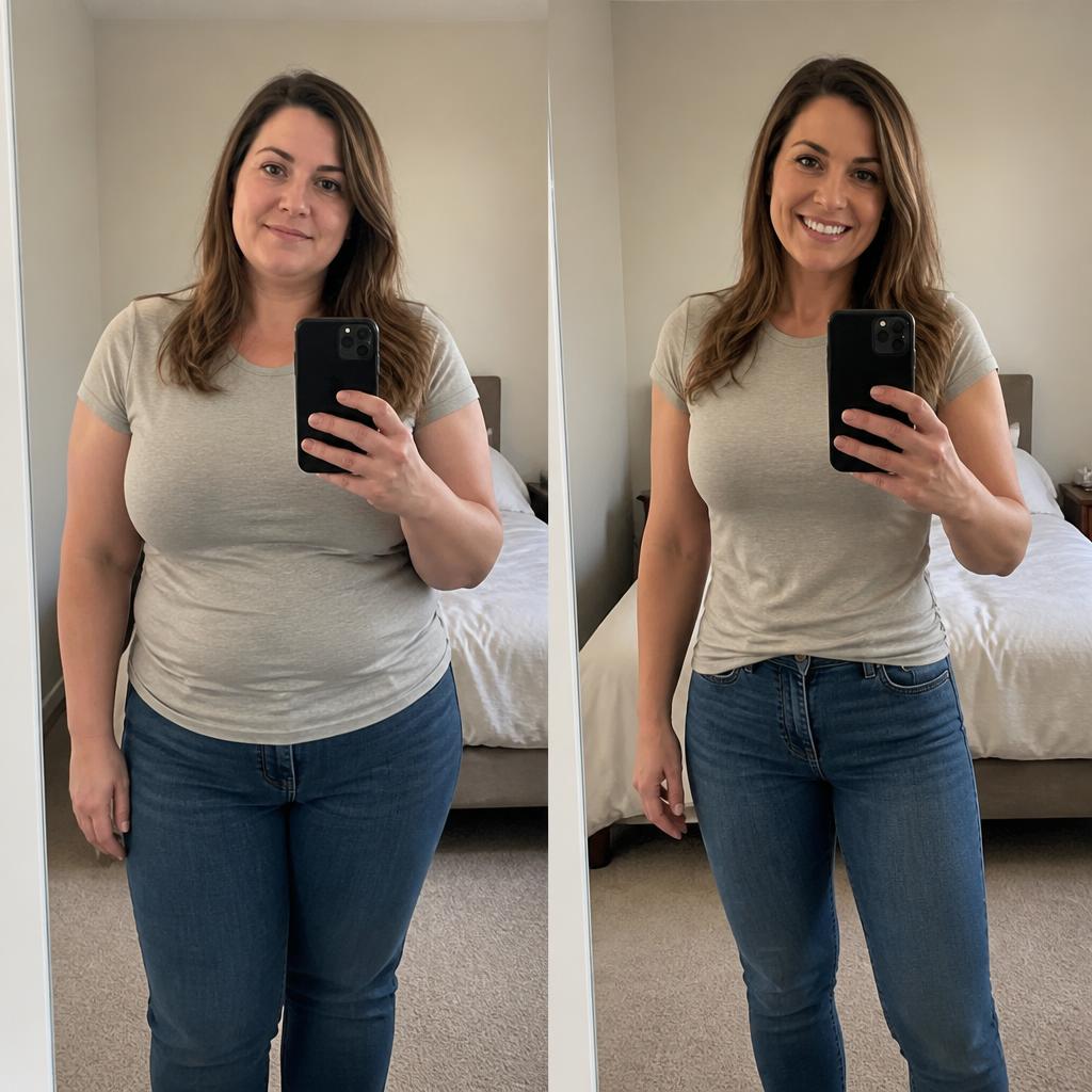 Sarah M. results after 5 weeks in