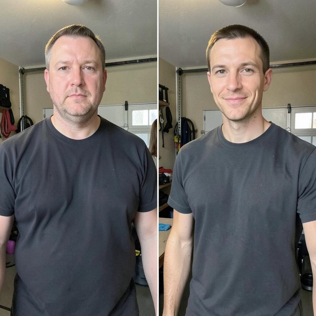 Marcus H. before and after, 6 weeks in